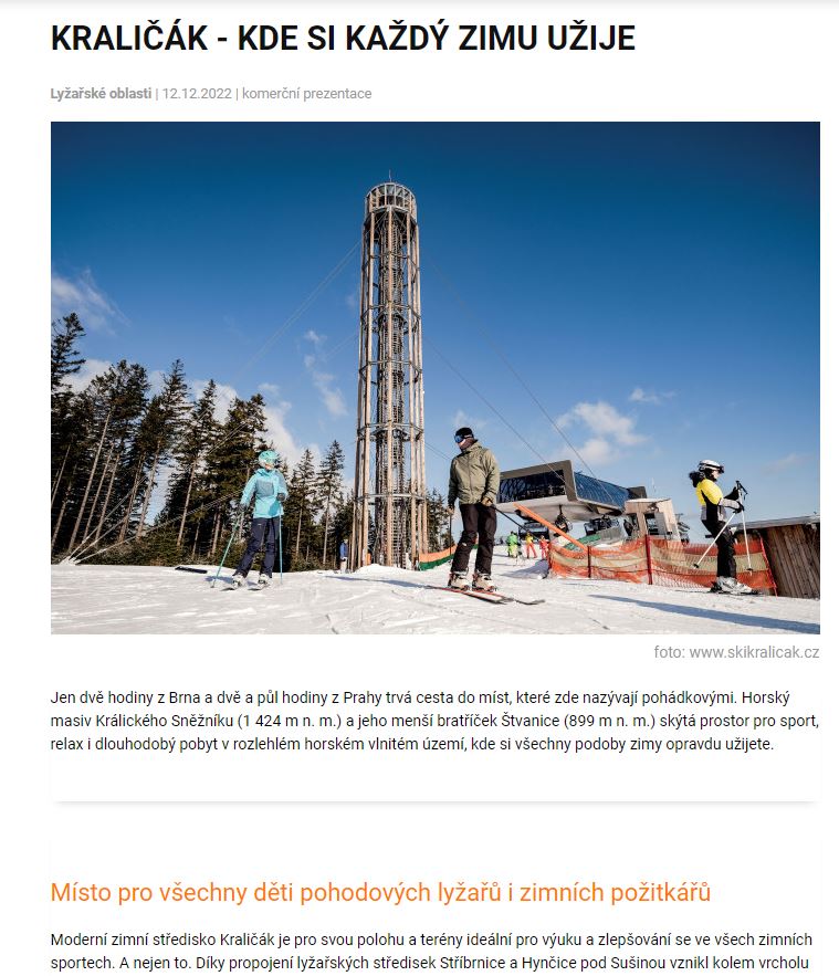 KRALIČÁK - KDE SI KAŽDÝ ZIMU UŽIJE