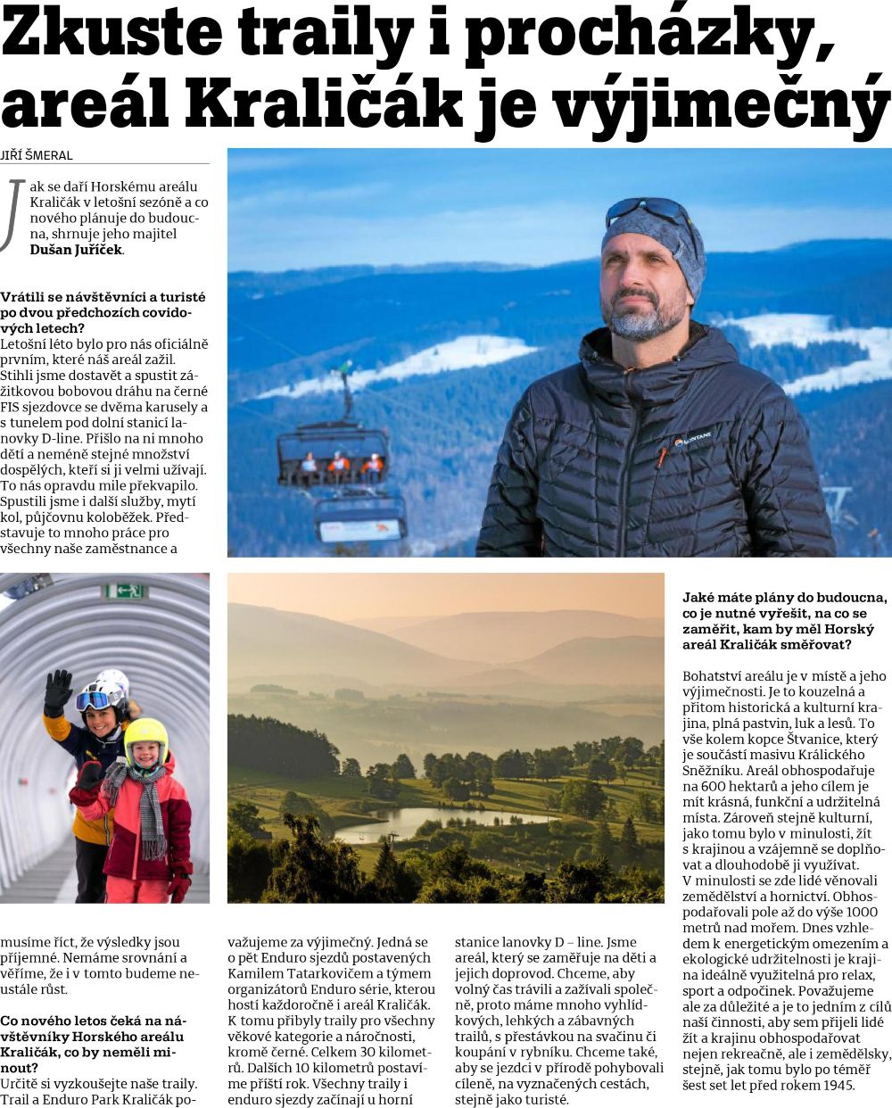 Zkuste traily i procházky, areál Kraličák je výjimečný